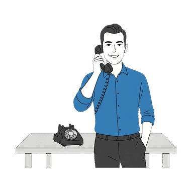 Kai answering the phone