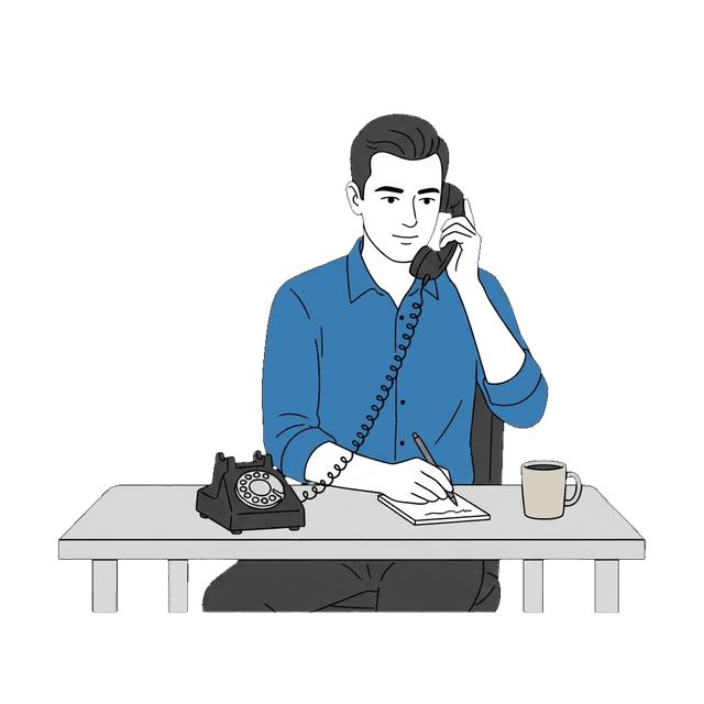 Kai working at his desk