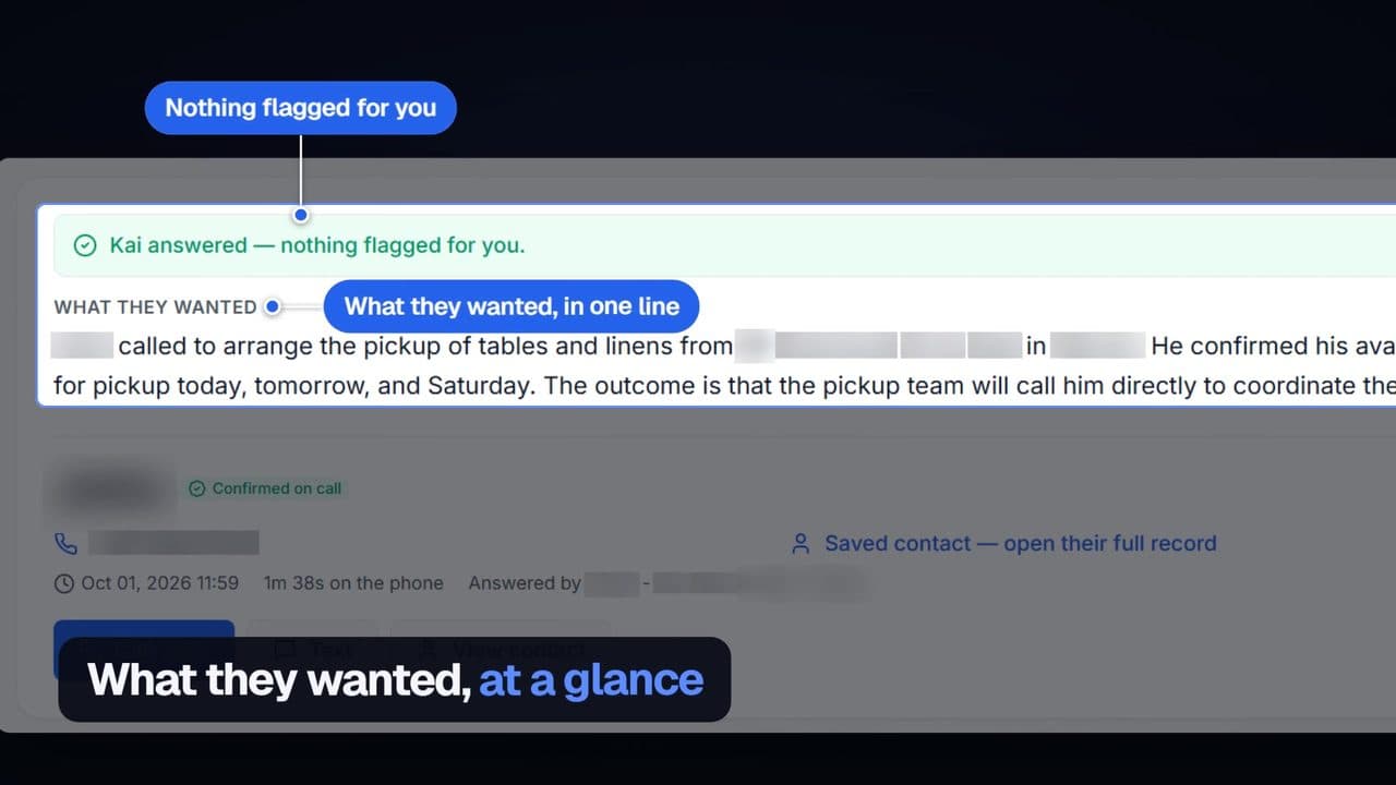 KaiCalls call summary